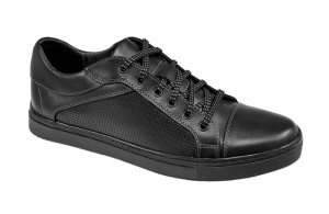 Sneakers barbati casual din piele naturala - Model Negru 1021