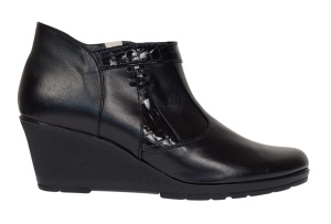 Botine dama din piele naturala cu fermoar culoare neagra Orto MV5NORT