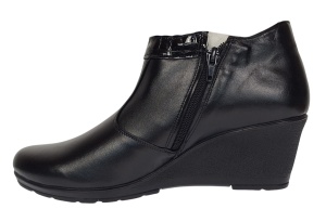 Botine dama din piele naturala cu fermoar culoare neagra Orto MV5NORT - Img 2