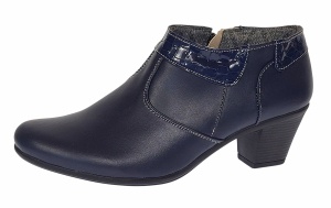 Botine dama din piele naturala cu fermoar MV4 Bleumarin BT - Img 6