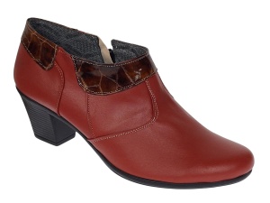 Botine dama din piele naturala portocaliu cu fermoar MV4PORT - Img 6