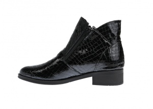 Botine dama negre din piele naturala croco lac NA316N - Img 3