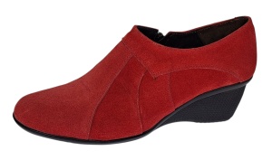 Botine dama rosii din piele naturala intoarsa cu platforme de 5 cm - Mira Velur - Img 9