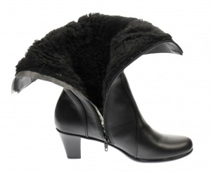 Cizme dama din piele naturala, cu fermoar, negre, IMBLANITE - 34CZM - Img 2