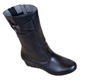 Cizme dama din piele naturala, cu fermoar, negru, Imblanite, Marimi 36 la 41 MVS30CZM - Img 4
