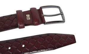Curea barbati din piele naturala Bordeaux 3.5cm Ciucaleti CLK 236VIS - Img 3