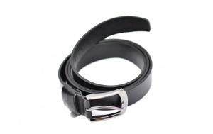 Curea barbati eleganta din piele naturala, de culoare neagra, 3.5 cm - CE9700 - Img 3