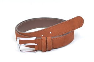 Curea barbati eleganta din piele naturala intoarsa, maro 3.5cm - CC2514MR