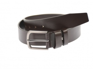 Curea barbati eleganta, din piele naturala, maro 3.5 cm - DR1218M