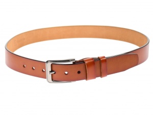 Curea barbati eleganta, din piele naturala, maro coniac 3.5 cm - DR1240CON - Img 4