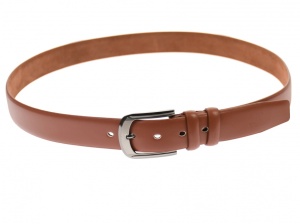 Curea barbati eleganta, din piele naturala, maro deschis 3.5 cm - DR1170MD - Img 4