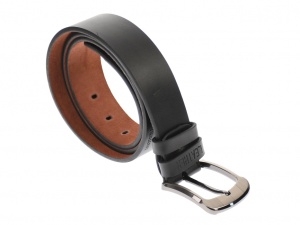 Curea barbati eleganta, din piele naturala, neagra 3.5 cm - DR1201N - Img 2