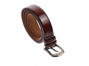 Curea barbati eleganta, din piele naturala, visinie 3.5 cm - DR1170VIS - Img 4