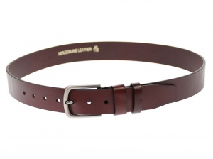 Curea barbati eleganta, din piele naturala, visinie 3.5 cm - DR1218VIS - Img 3
