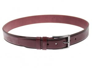 Curea barbati eleganta, din piele naturala, visinie 3.5 cm - DR1500VIS - Img 4