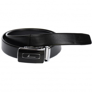 Curea din piele pentru barbati, catarama metalica fara ac, latime 3.5 cm, lungime reglabila, negru - LS208NSBR