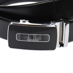 Curea din piele pentru barbati, catarama metalica fara ac, latime 3.5 cm, lungime reglabila, negru - LS224NSS - Img 2