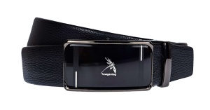 Curea eleganta barbati pentru costum, catarama metalica fara ac, latime 3.5 cm, lungime reglabila, negru - CK210N - Img 2