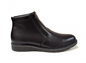 Ghete barbati casual din piele naturala cu fermoar imblanite - 247N - Img 6