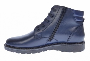 Ghete barbati casual din piele naturala cu fermoar (imblanite) Bleumarin CORSAFBLM - Img 7