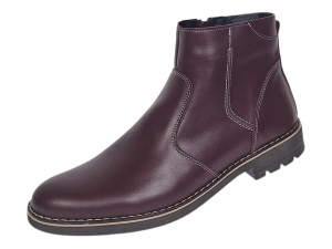 Ghete barbati casual din piele naturala cu fermoar imblanite GKR115VIS - Img 4
