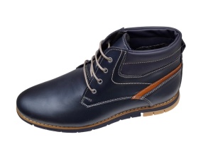 Ghete barbati casual, din piele naturala, cu siret, imblanite, GKR Rome - GKR64BL - Img 9