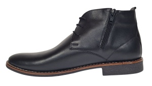 Ghete barbati casual din piele naturala de culoare neagra STDG184N - Img 5