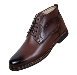 Ghete barbati casual din piele naturala maro imblanite Karo GKR56M - Img 3