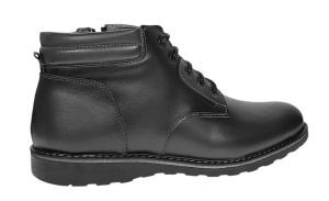 Ghete barbati din piele naturala cu siret si fermoar (imblanite) Corsa Negru GKR3XN - Img 9