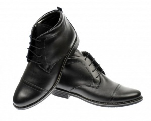Ghete barbati din piele naturala, imblanite, casual, model iarna - BOND2022N - Img 3