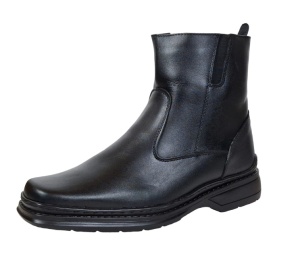 Ghete barbati, din piele naturala, model casual, inchidere cu fermoar, imblanite, calapod lat - 4013N - Img 4