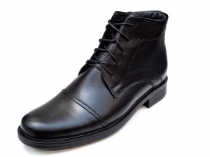 Ghete barbati office elegante din piele naturala cu siret PHROMIN Negru - Img 3