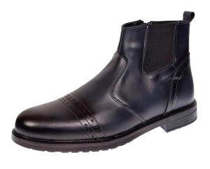 Ghete casual barbati din piele naturala (imblanite), Bleumarin, GKR28BLUE - Img 6