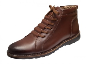 Ghete casual barbati piele naturala imblanite Corsa Maro - Img 6