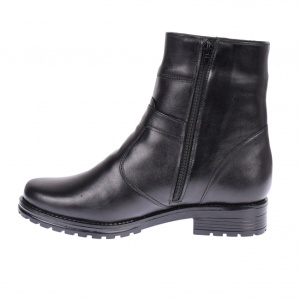 Ghete dama, casual, din piele naturala, cu fermoar, negre, imblanite - 9CATN - Img 5