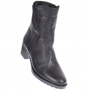 Ghete dama, casual, din piele naturala, cu fermoar, negre, imblanite - B3N - Img 3