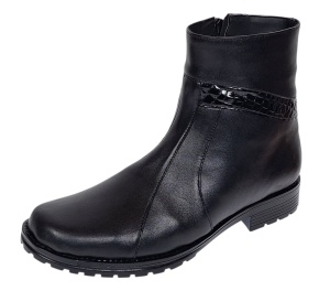 Ghete dama casual din piele naturala cu fermoar negre imblanite B5N - Img 6