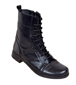 Ghete dama casual din piele naturala cu siret si fermoar G21FLN