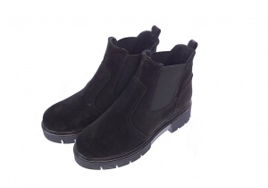 Ghete dama casual din piele naturala intoarsa culoare neagra Katy - Img 8