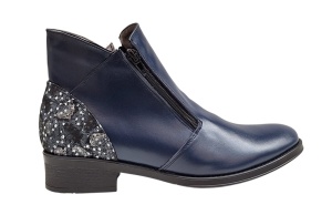 Ghete dama casual din piele naturala Nataly Indigo - Img 2