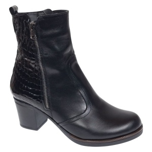 Ghete dama casual imblanite din piele naturala de culoare neagra GD206NBOX - Img 5