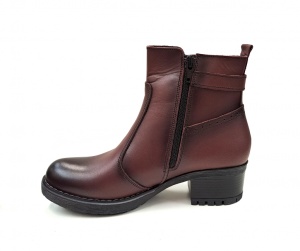 Ghete dama din piele naturala cu fermoar imblanite bordo Maia - GD680VIS - Img 5