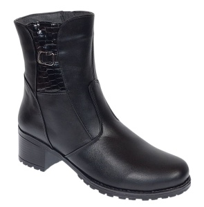 Ghete dama din piele naturala cu fermoar imblanite MVS21CT - Img 1