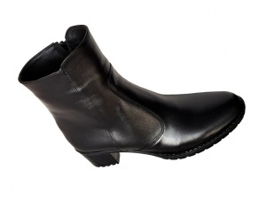 Ghete dama, din piele naturala, cu fermoar, negre, imblanite - GD964N2 - Img 2