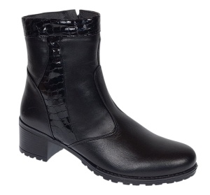 Ghete dama din piele naturala de culoare neagra imblanite Ada MVS83CRN
