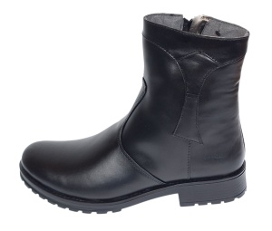 Ghete dama din piele naturala imblanite de culoare neagra MVS73N - Img 7
