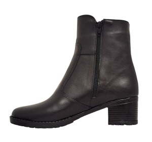 Ghete dama negre din piele naturala imblanite 156N - Img 2