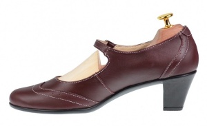 Oferta 36 Pantofi dama eleganti din piele naturala grena LP104GRN - Img 3