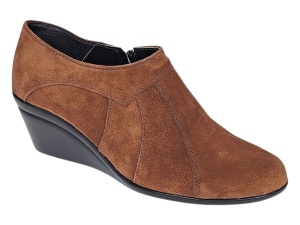 Oferta 37 Botine dama din piele naturala intoarsa Maro Brun cu platforme de 5 cm - Mira Velur