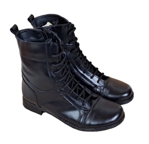 Oferta 40, 41 Ghete dama casual din piele naturala cu siret si fermoar LG21FLN - Img 6